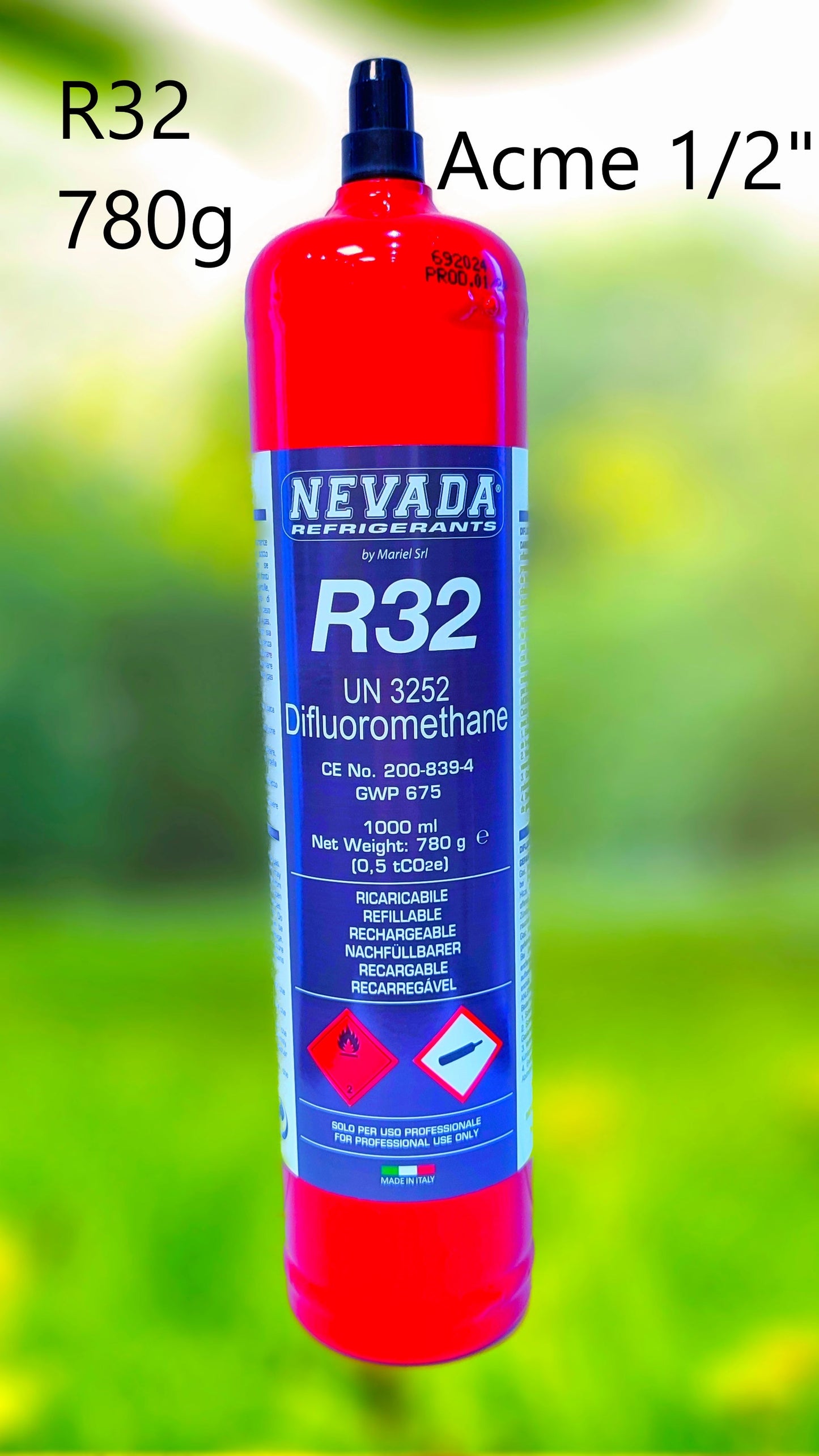Kältemittel R32 1,0L 780g mit oder ohne Ventil, für Klimaanlage und Wärmepumpe