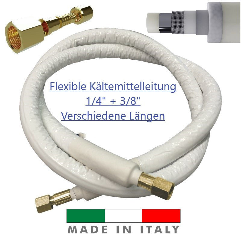 Flexible refrigerant line 7m made of thermoplastic multi-layer system 1/4"+3/8" - TÜV certified