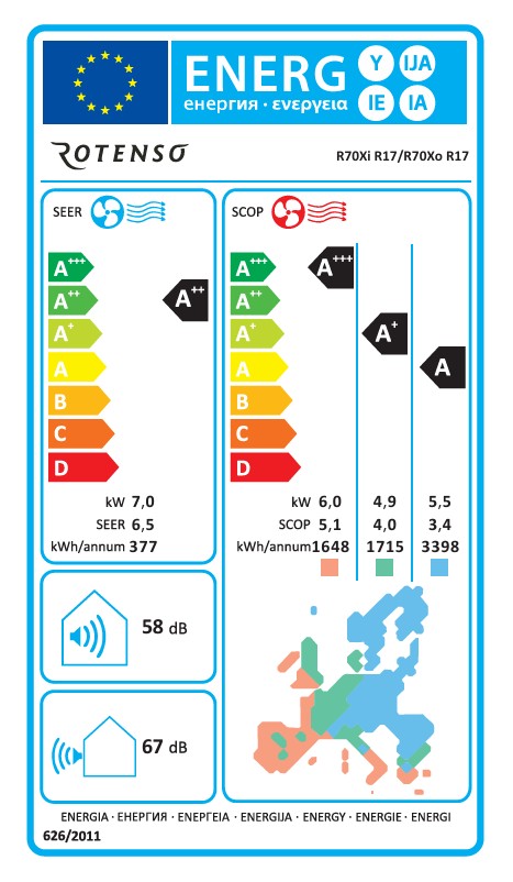 Klimaanlage Rotenso Roni 2x 3,5kW 12000BTU - Dual-Split Wandgeräte-Set Digital Inverter WiFi A++