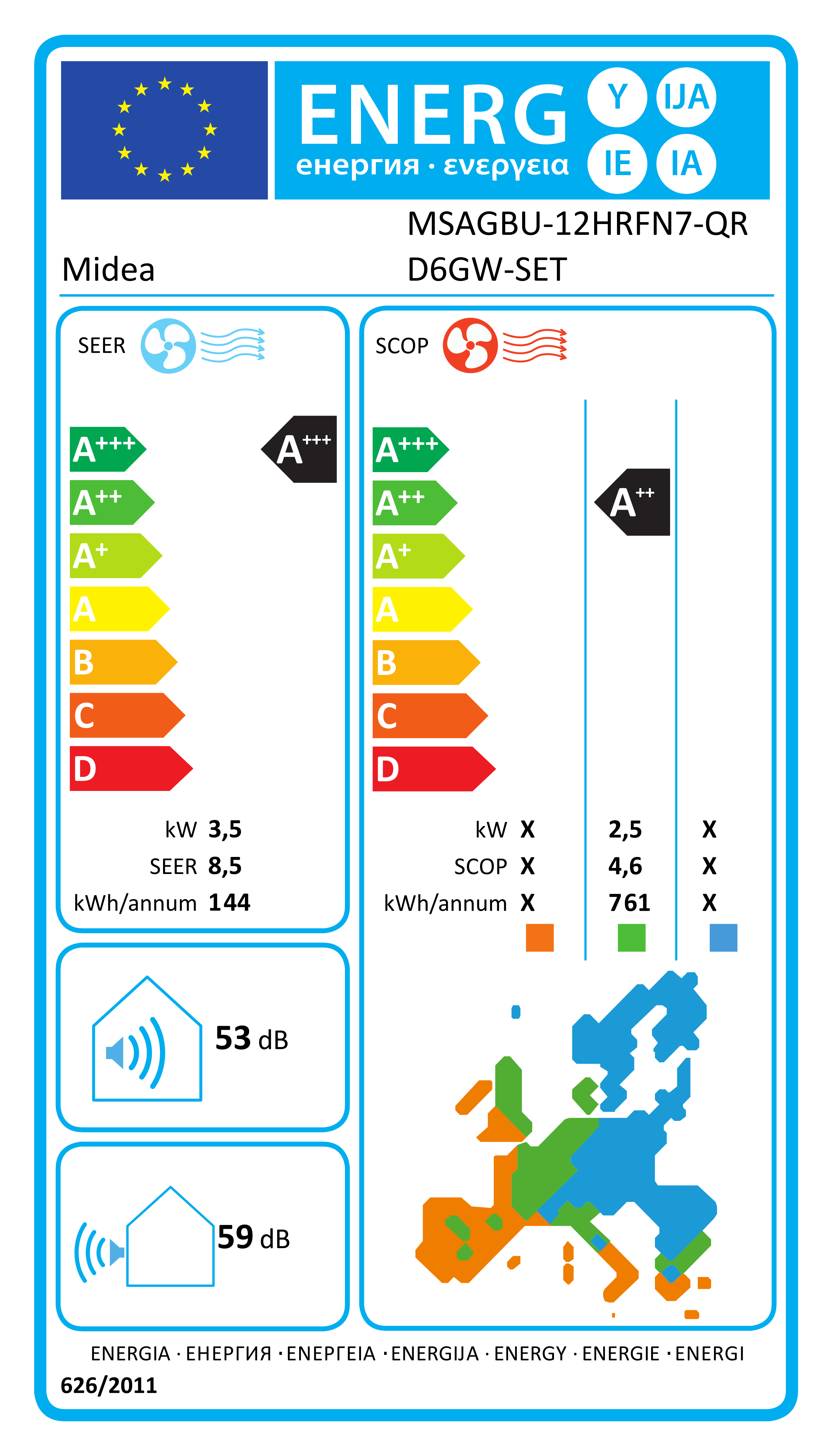 Energieeffizienzklasse für Kühlen