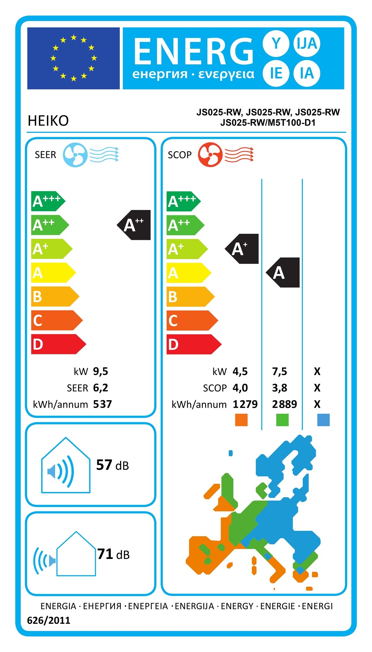 Energieeffizienzklasse für Kühlen