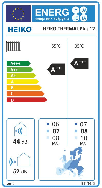 Heiko Thermal Plus 19 | 1-phasige 19 kW Monoblock Wärmepumpe Hydraulikmodul mit 250-L Warmwasserspeicher BAFA Heizen Kühlen Wifi A+++