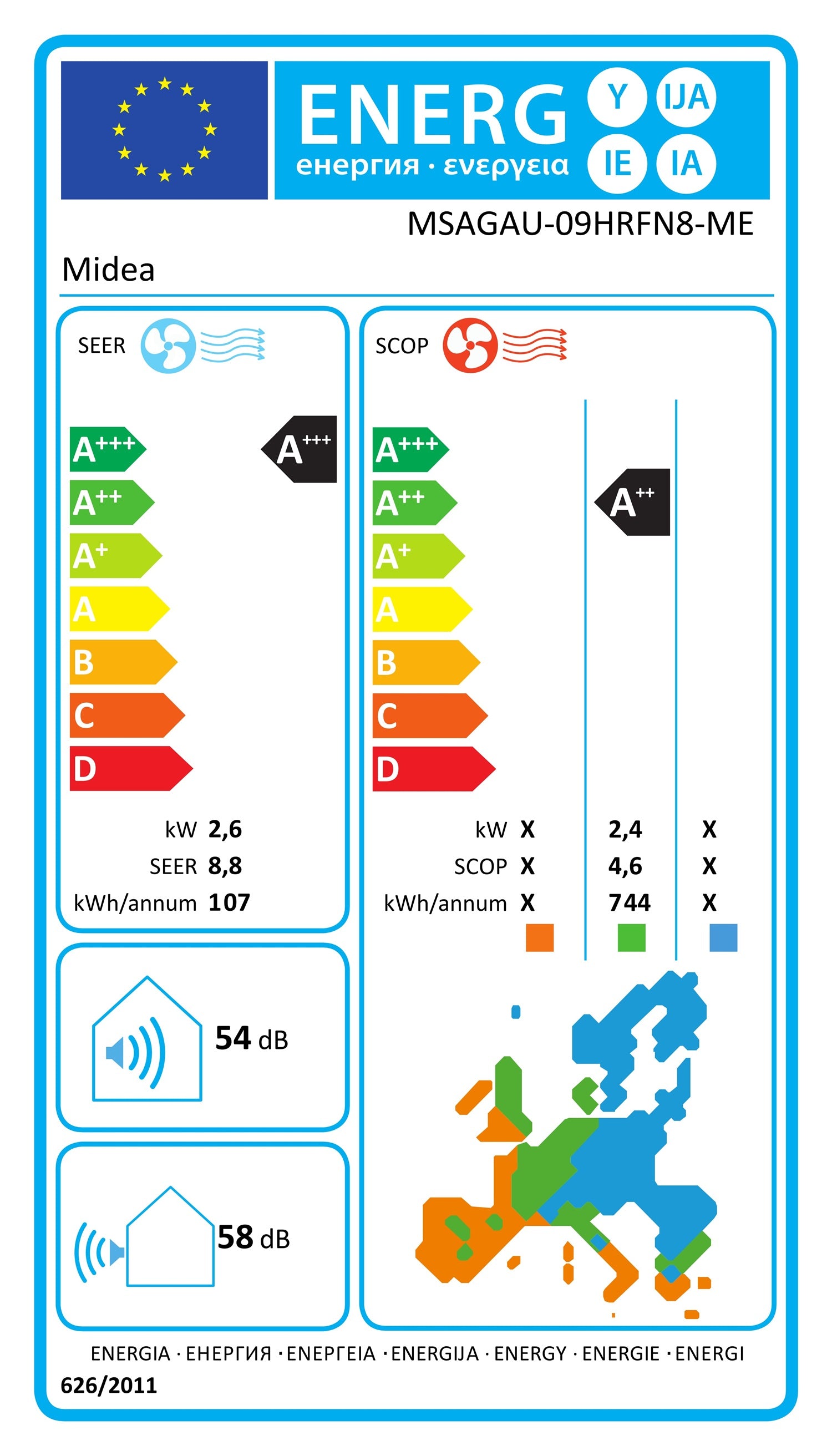Energieeffizienzklasse für Kühlen
