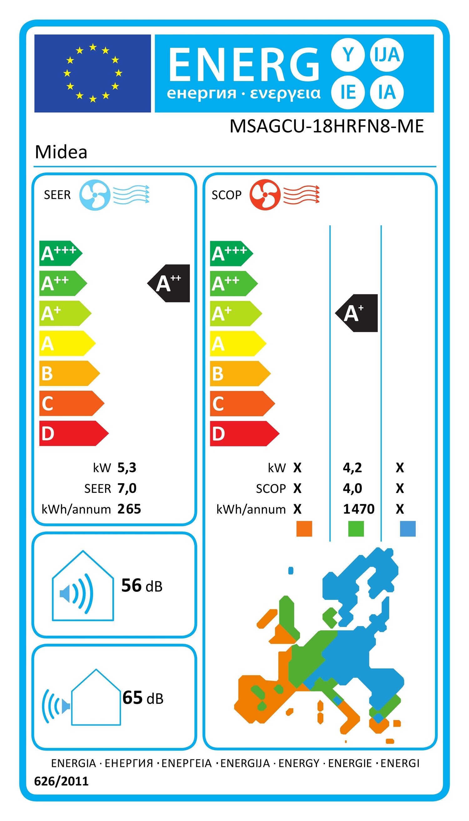 Energieeffizienzklasse für Kühlen