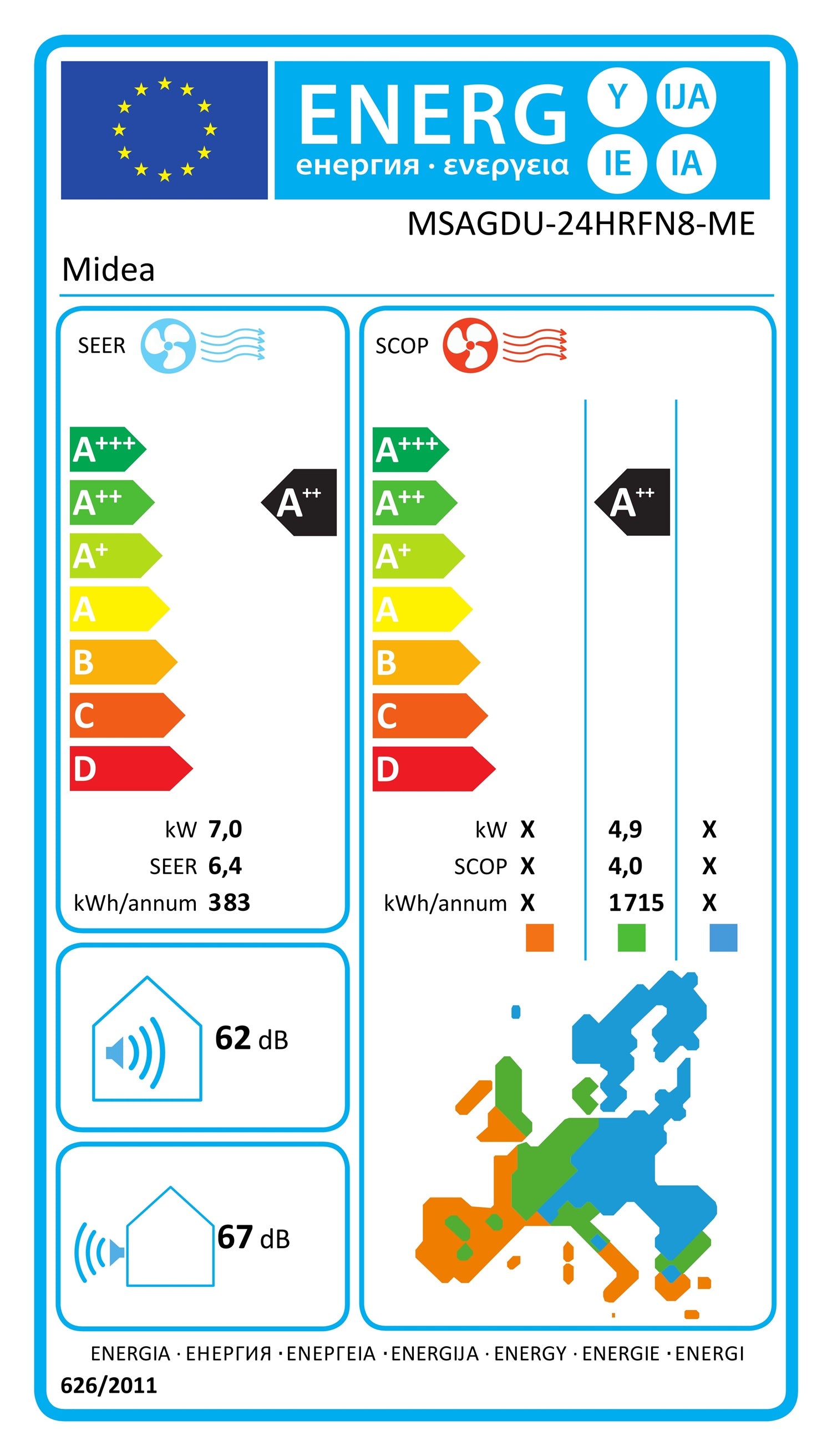 Energieeffizienzklasse für Kühlen