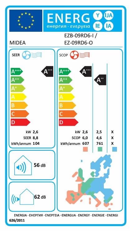 Energieeffizienzklasse für Kühlen