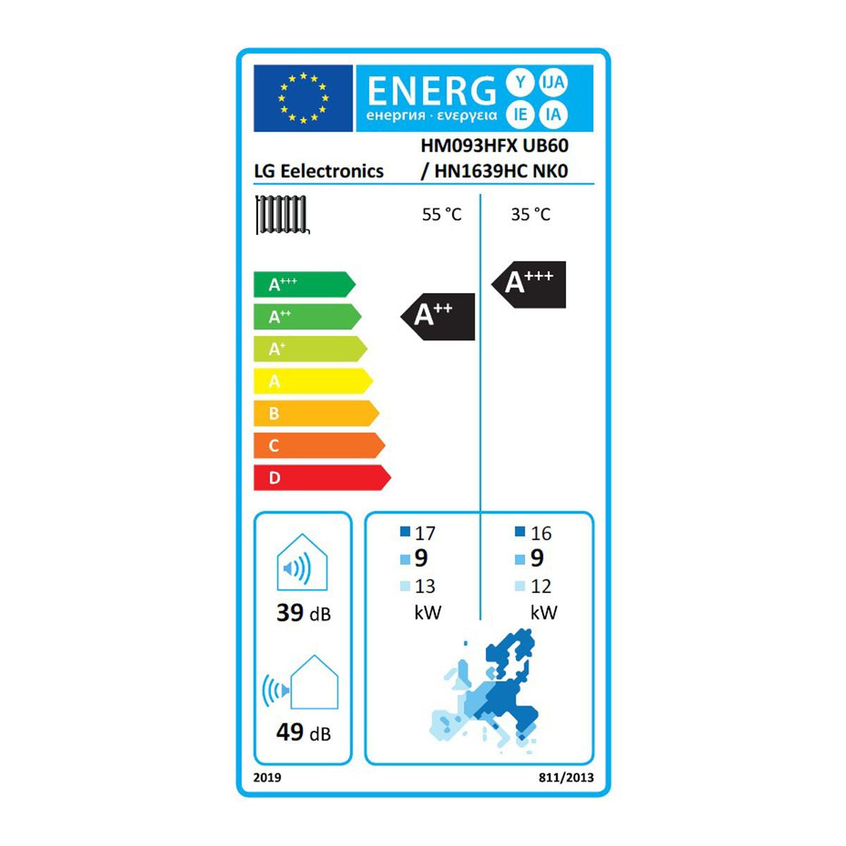 LG Luft-/Wasser-Wärmepumpe THERMA V R290 Monoblock 9kW - HM093HFX.UB40