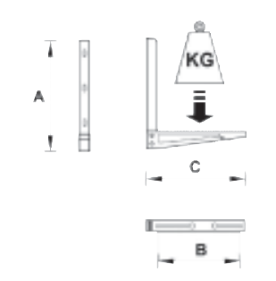 Wandhalterung / Wandkonsole für Klimaanlagen und Wärmepumpen bis 150kg Schwarz