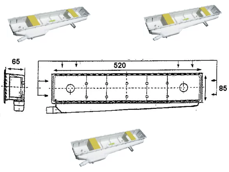 Installation box for air conditioning, flush-mounted box / wall box with integrated siphon condensate tray