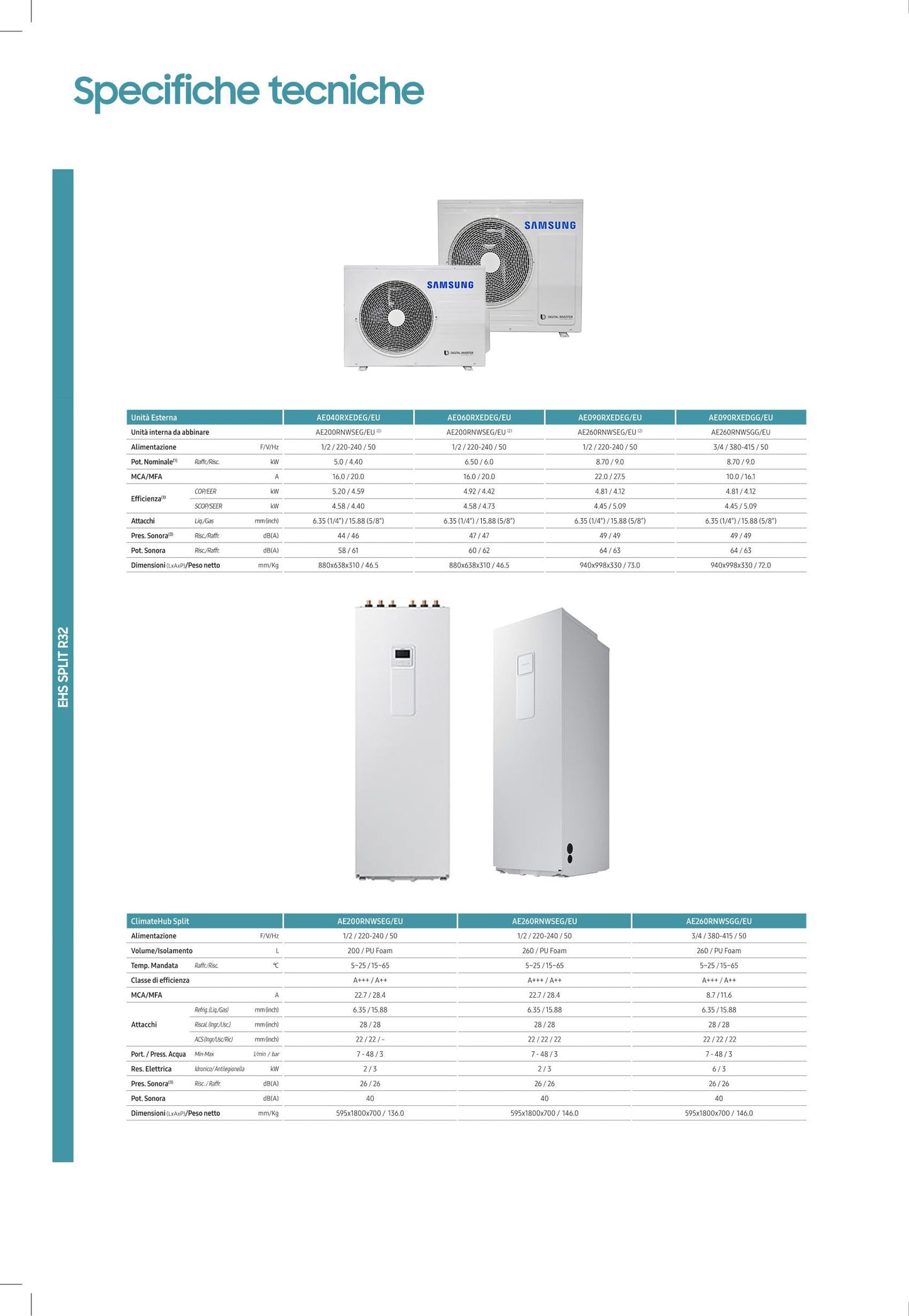Samsung ClimateHub 9KW split heat pump - 200l complete system all-in-one A+++/A+