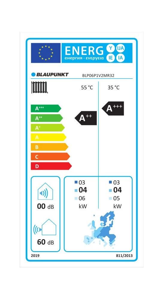 Blaupunkt Monoblock Wärmepumpe Luft/-Wasser 6 kW BLP06P1V2MR32 Wifi BAFA Heizen / Kühlen A+++