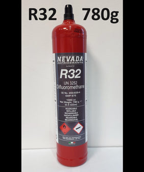 Refrigerant R32 1L 780g with or without valve, for air conditioning and heat pump