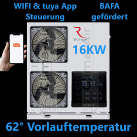 Rotenso Windmi Wärmepumpe Monoblock Luft-Wasser 16KW WIM160X3 BAFA Wifi A+++, Heizen Kühlen