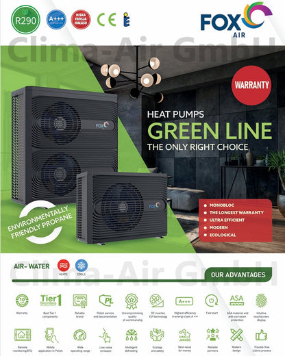Monoblock Wärmepumpe FoxAir Green Line 9 kW R290 1PH GL-9-1 | Heizen & Kühlen | Neu