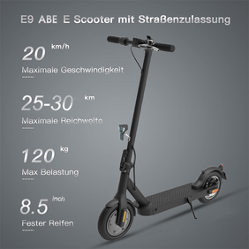 E-Scooter Elektroroller E9ABE 8,5" 350W ABE, mit Straßenzulassung 20kmh 20-30km Reichweite