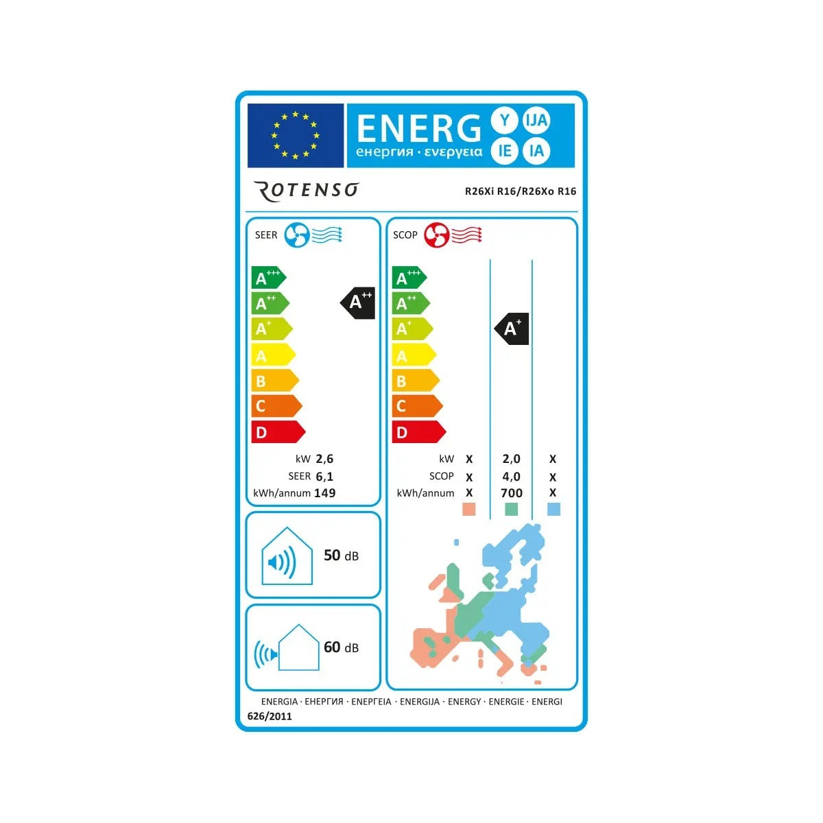 Klimaanlage Rotenso Roni 2x 2,6kW 9000BTU - Dual-Split Wandgeräte-Set Digital Inverter WiFi A++