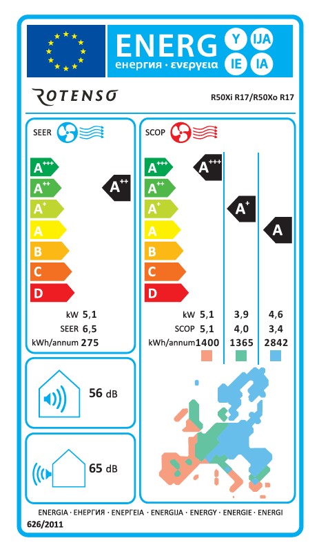 Klimaanlage Rotenso Roni 2x 2,6kW 9000BTU - Dual-Split Wandgeräte-Set Digital Inverter WiFi A++