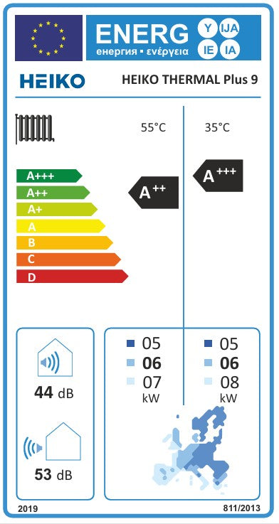 Heiko Thermal Plus 9 | 1-phasige 9 kW Monoblock Wärmepumpe Hydraulikmodul mit 250-L Warmwasserspeicher BAFA Heizen Kühlen Wifi A+++