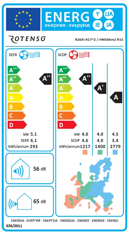 Klimaanlage Rotenso Roni 2x 3,5kW 12000BTU - Dual-Split Wandgeräte-Set Digital Inverter WiFi A++