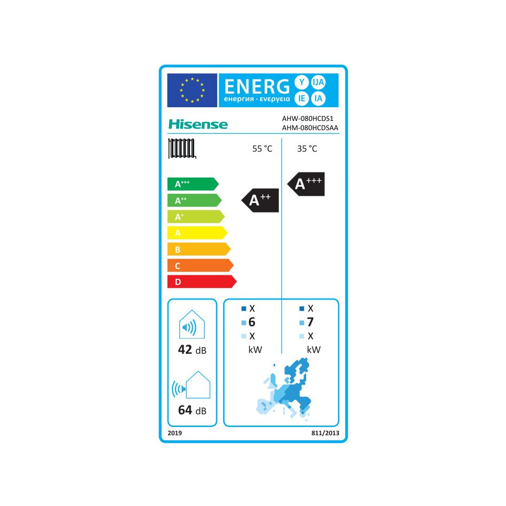 Hisense Hi-Therma Split Wärmepumpe 8kW (11kW) Inneneinheit + Außeneinheit R32 A+++
