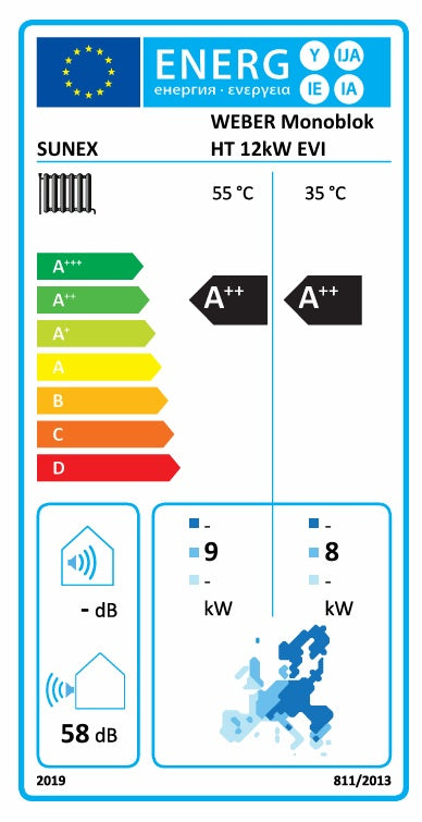 WEBER HT 12kW Monoblock Wärmepumpe für Brauchwasser und Heizung R32 WiFi BAFA A+++