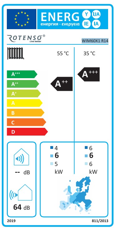 Rotenso Windmi monoblock air-to-water heat pump WIM60X1 6KW BAFA WiFi A+++, heating/cooling