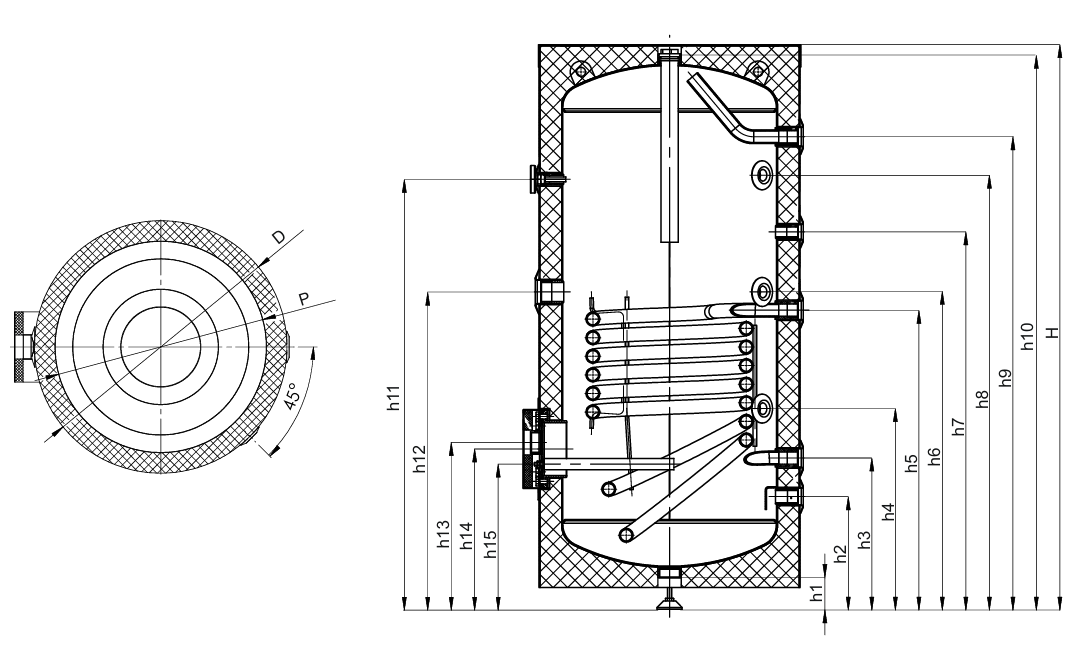 Warmwasserspeicher SUNEX FISH S1 X 200 bis 500 Liter mit Wärmetauscher