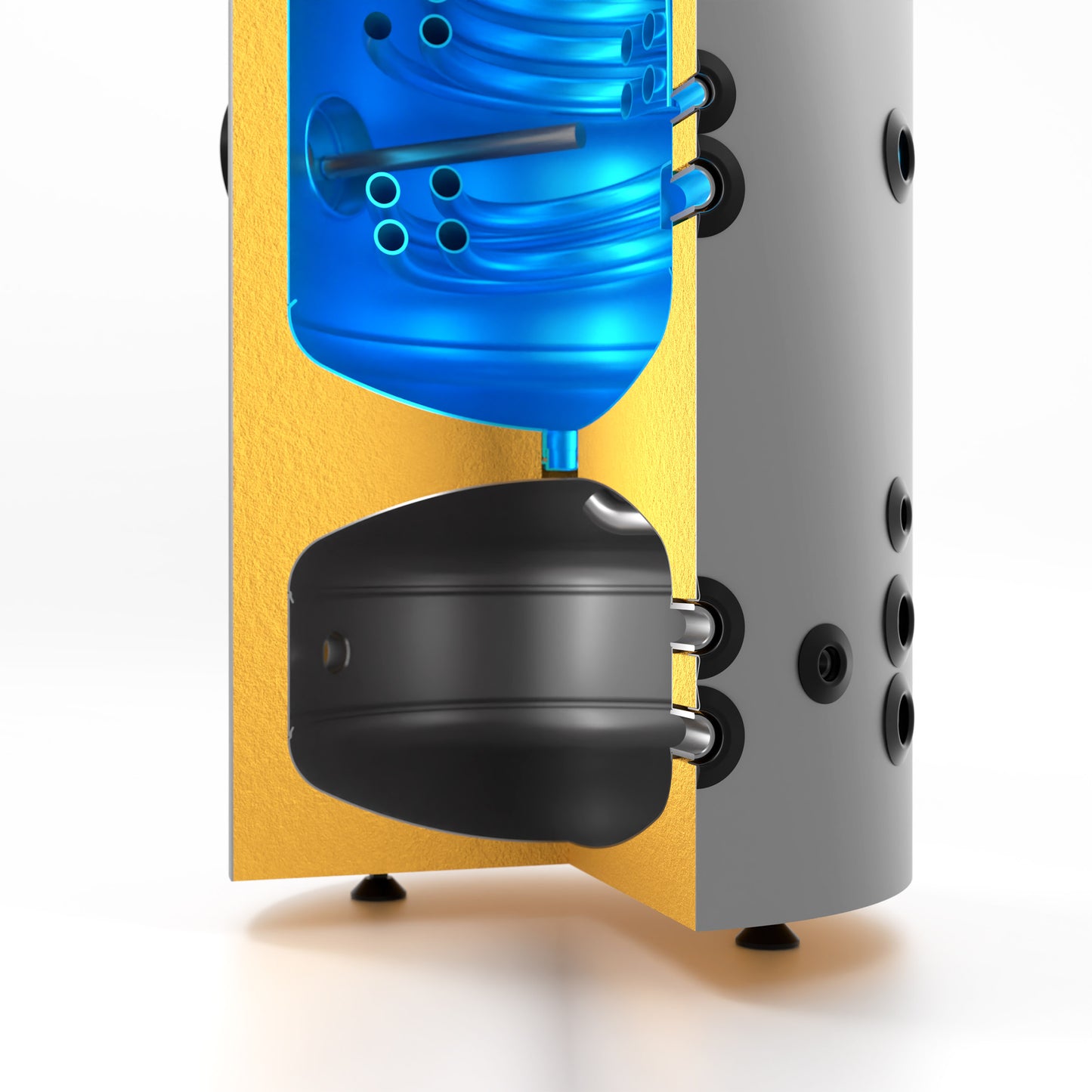 Kombispeicher SUNEX FISH S24 210/60 X - Warmwasserspeicher 210l und Pufferspeicher 60l mit Wärmetauscher