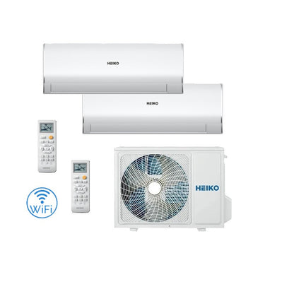 Klimaanlage HEIKO ROSA WHITE 2x 2,6 kW Dual-Split Wandgeräte-Set WiFi A+++