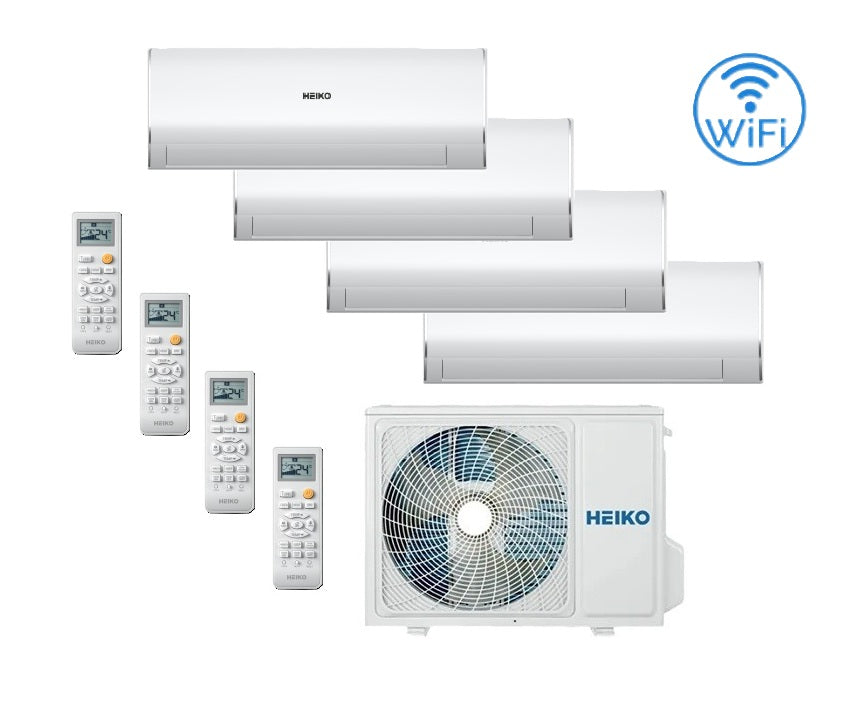 Klimaanlage HEIKO ROSA WHITE 4x 2,6 kW Multi-Split Wandgeräte-Set WiFi A++