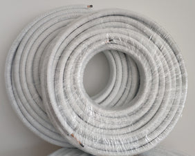 Refrigerant line 20m 1/4" + 1/2" copper pipe insulated EN12735 for air conditioning &amp; heat pump