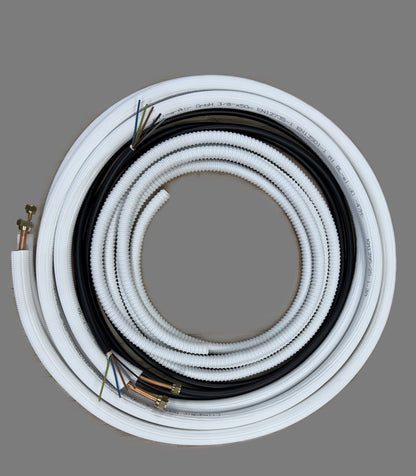 Kältemittelleitung Montage Set 1 - 50m 1/4"+3/8" isoliertes Kupferrohr + Elektrokabel + Schlauch