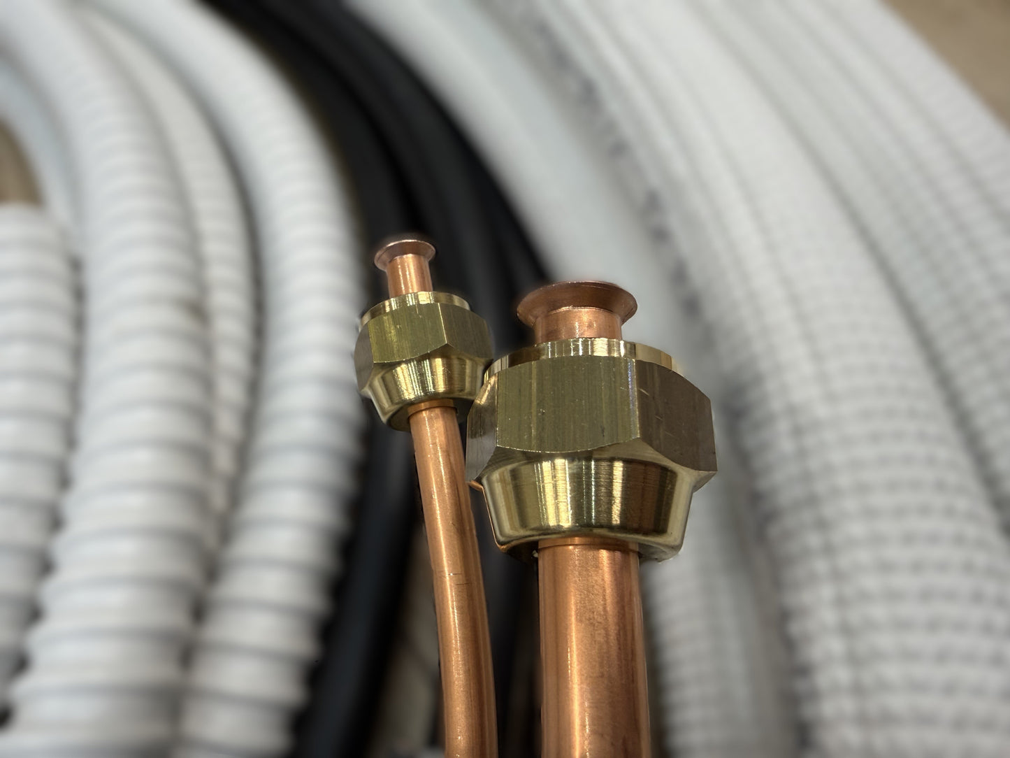 Kältemittelleitung Montage Set 1 - 50m 1/4"+3/8" isoliertes Kupferrohr + Elektrokabel + Schlauch