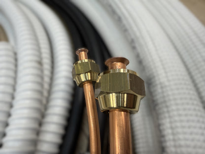 Kältemittelleitung Montage Set 1 - 50m 1/4"+3/8" isoliertes Kupferrohr + Elektrokabel + Schlauch