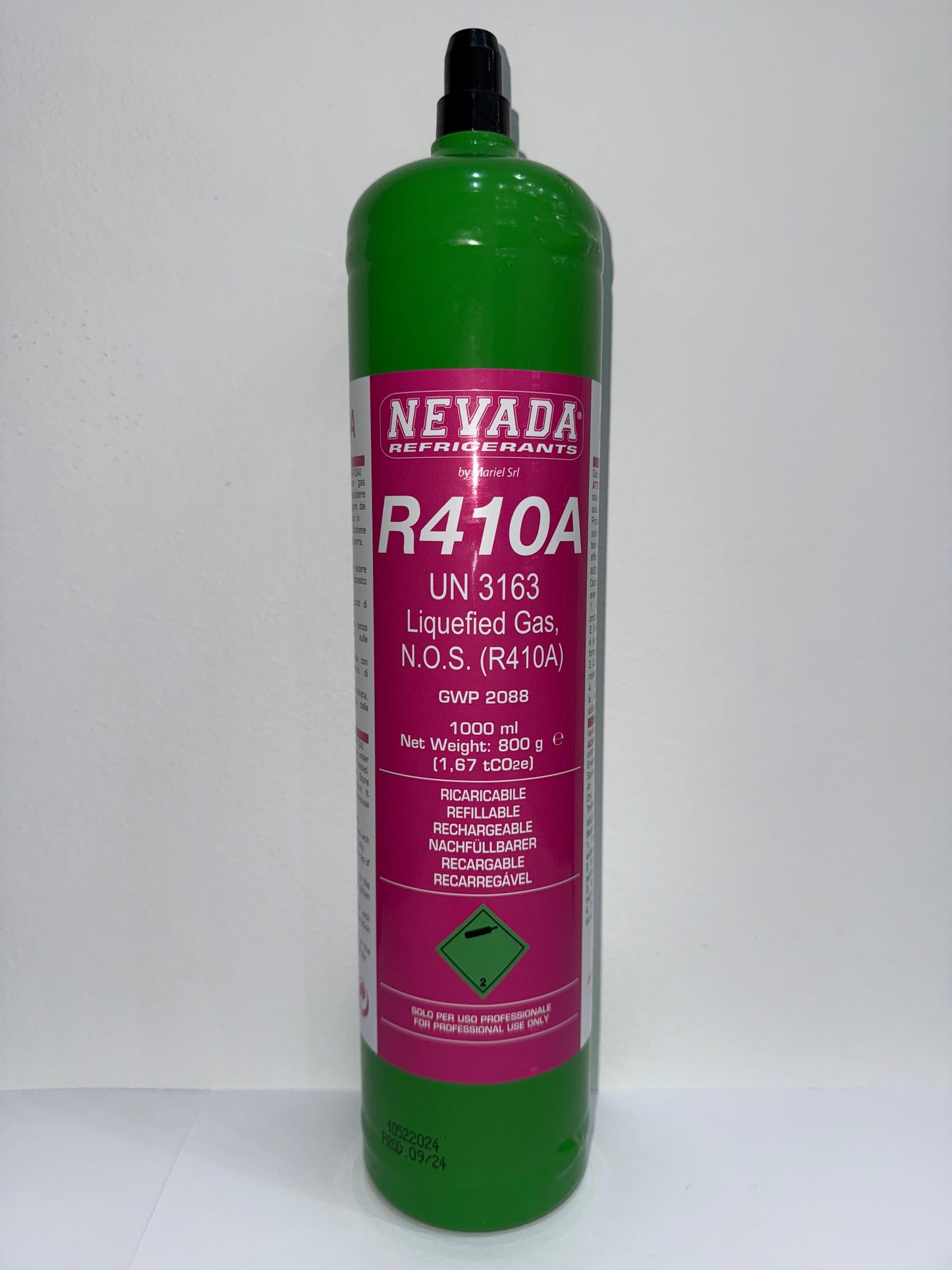 Refrigerant R410A 1.0 L 800g for air conditioning and heat pump, air conditioning gas