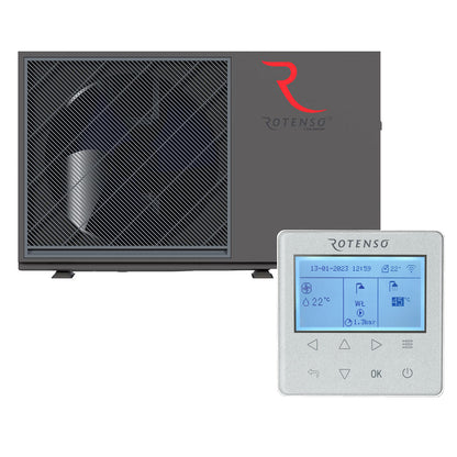 Rotenso Airmi Wärmepumpe Monoblock Luft-Wasser 8KW AIMB80X1 Black BAFA Wifi A+++, Heizen Kühlen