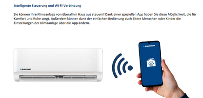 Blaupunkt Premium Klimaanlage AC3.5S1R32 R32 Wifi Split 3,5kW A+++/A+++