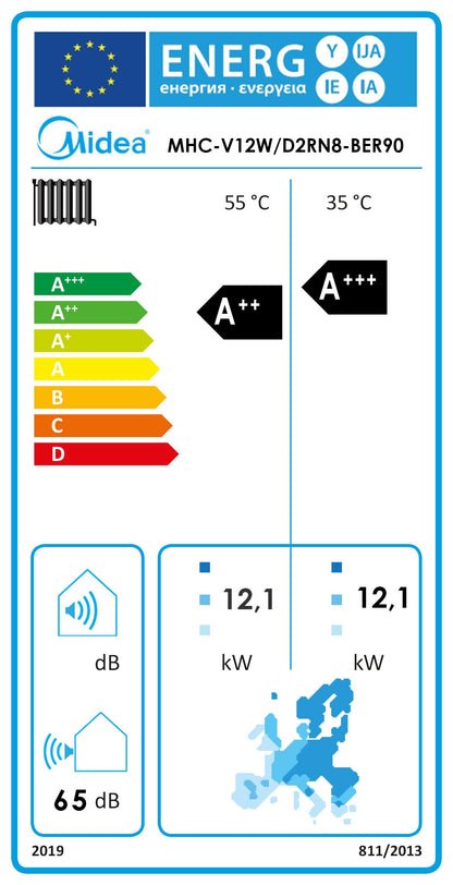 Midea M-Thermal MHC-V12W/D2RN8-BER90 Luft Wasser Monoblock Wärmepumpe 12,1kW