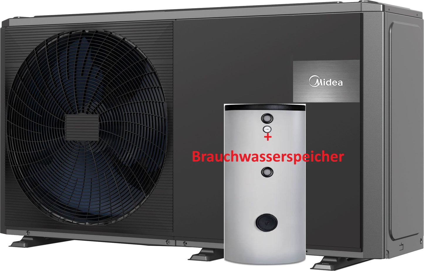 Midea MHC-V8WD2N7-E30 8kW monoblock heat pump R290 - buffer tank - domestic hot water tank