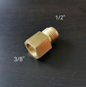 Reducing nipple brass M1/2" to F3/8" adapter reduction reducer SAE