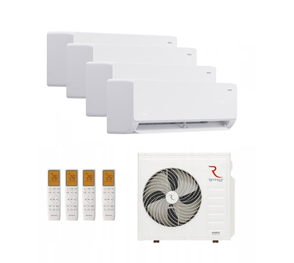 Klimaanlage Rotenso Roni 4x 2,6kW 9000BTU - Multi-Split Wandgeräte-Set Digital Inverter WiFi A++