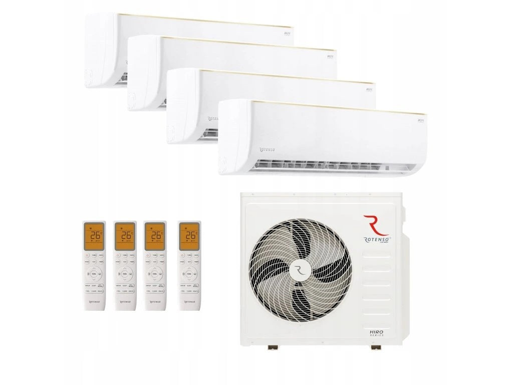 Klimaanlage Rotenso Roni 4x 3,5kW 12000BTU - Multi-Split Wandgeräte-Set Digital Inverter WiFi A++