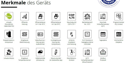Rotenso Windmi Wärmepumpe Monoblock Luft-Wasser 12KW WIM120X3 BAFA Wifi A+++, Heizen Kühlen