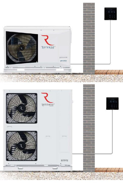 Rotenso Windmi Wärmepumpe Monoblock Luft-Wasser 12KW WIM120X3 BAFA Wifi A+++, Heizen Kühlen