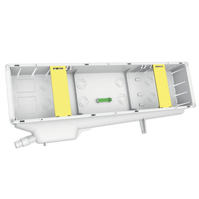 Installation box for air conditioning, flush-mounted box / wall box with integrated siphon condensate tray