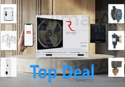 Rotenso Windmi Wärmepumpe Monoblock Luft-Wasser 10kW WIM100X1 BAFA - Komplett-Set