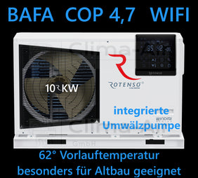 Rotenso Windmi  WIM100X1 Wärmepumpe Monoblock Luft-Wasser 10KW BAFA Wifi A+++, Heizen Kühlen