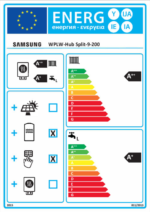 Samsung ClimateHub 9KW split heat pump - 200l complete system all-in-one A+++/A+