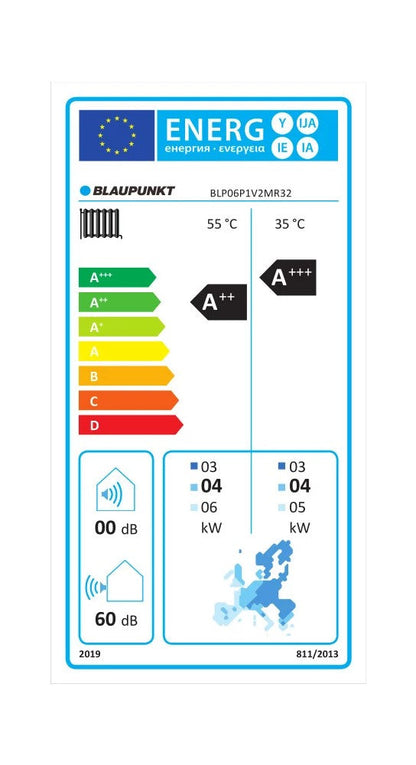 Blaupunkt Monoblock Wärmepumpe Luft/-Wasser 6 kW BLP06P1V2MR32 Wifi BAFA Heizen / Kühlen A+++