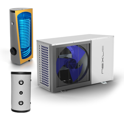 Monoblock Wärmepumpe 13 kW Sunex NEXUS M13 EVI Set mit 300 L Warmwasser und 100 L Pufferspeicher